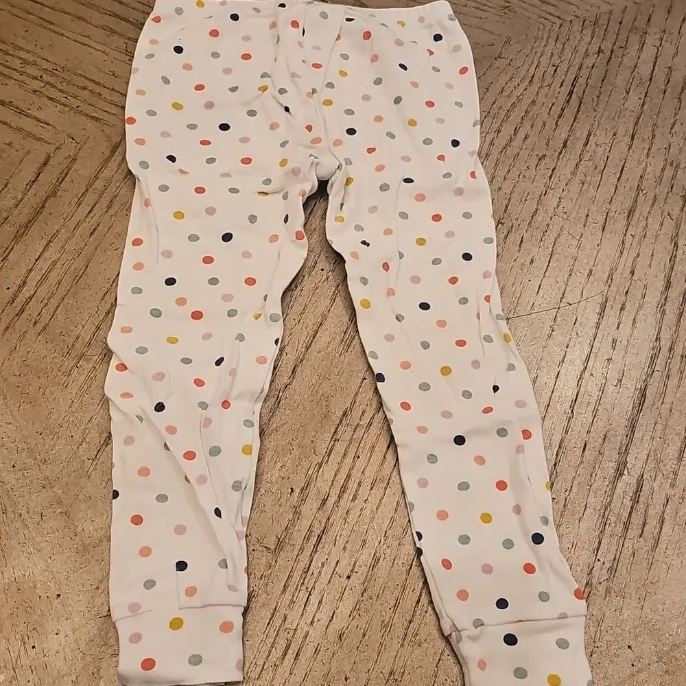 Carter's White Long Sleeve Pajama Set with Polka Dots Size 5